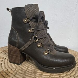 OTBT Brown Oregon Hiker Combat Leather Ankle Boots 8.5